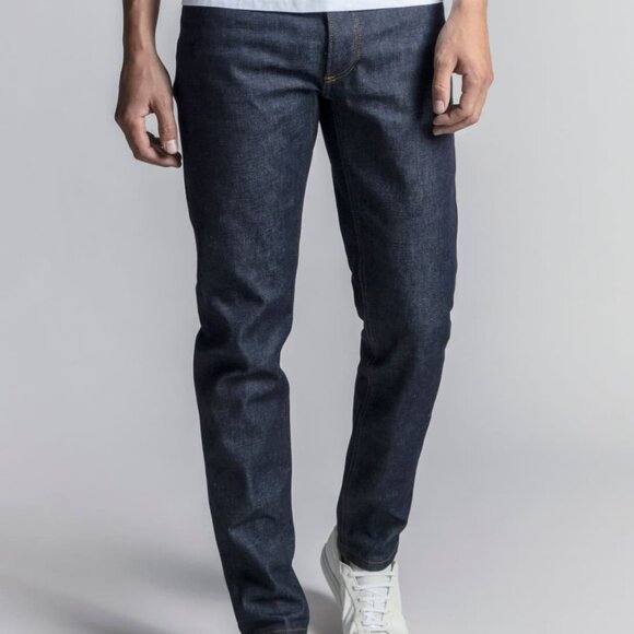 ASKET Slim Button Fly Raw Denim Jeans - Picture 1 of 9